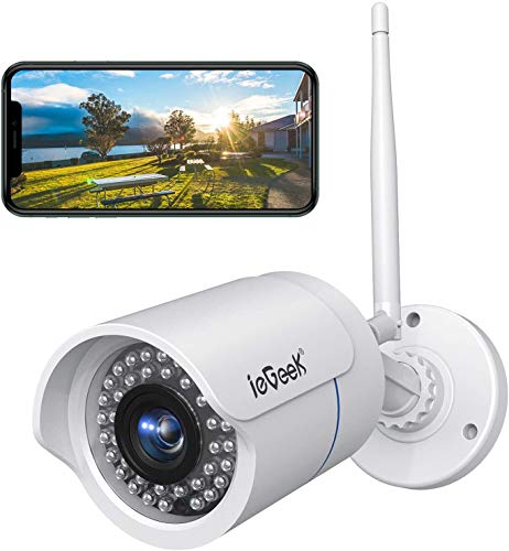 ieGeek 1080P Telecamera IP Camera WIFI Videocamera di Sorveglianza Esterno Videosorveglianza con Rilevamento del Movimento, Visione Notturna fino a 25m, Vista a Distanza via Smart Phone/PC Windows