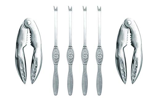 NERTHUS FIH 384 set di utensili per crostacei, argento