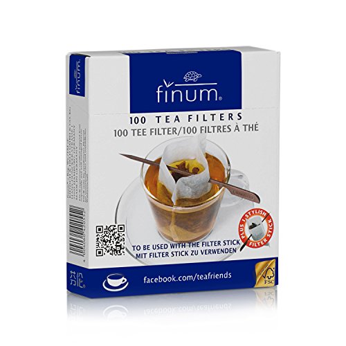 FINUM - Filtri da tè con Bastoncino, 100 x 75 mm Confezione da 100