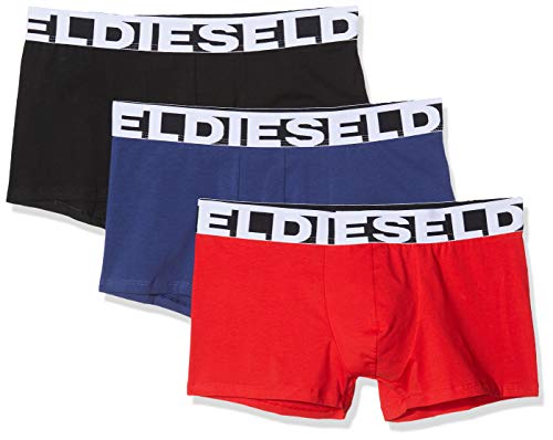 Diesel UMBX-SHAWNTHREEPACK, Slip Uomo, Multicolore (Black/Racing Red/Blue Depths E5066-0pawe), M, Pacco da 3