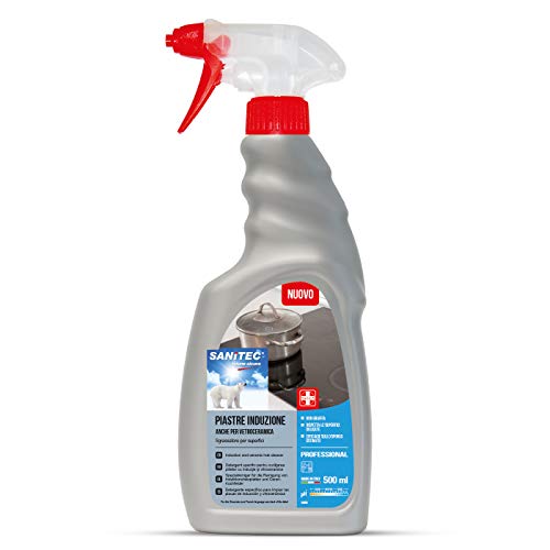 Sanitec 1836 Piastre Induzione e Vetroceramica, Detergente Specifico, Spray 500 Ml