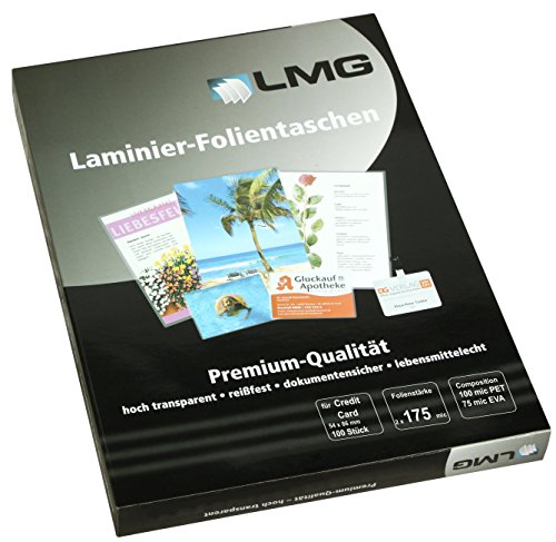 LMG lmgcc-175 Pouches Credit Card, 54 X 86 mm, 2 X 175 Mic, 100 pezzi