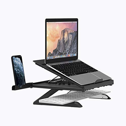 GoZheec Supporto PC Portatile Supporto per Laptop Angolazione Regolabile Porta Notebook Pieghevole Supporto per MacBook Air/PRO, dell, XPS, HP, Lenovo And Other 10”–17” Laptops (Nero)