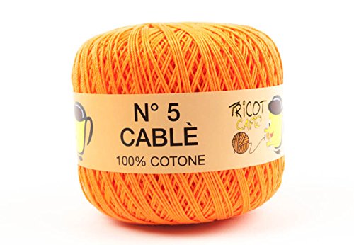 woolove Cablé 5: 50gr Filato 100% Cotone.Arancione 89169