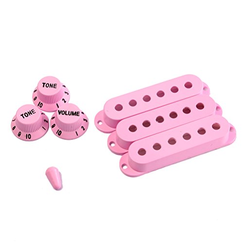 Healifty Guitar Pickup Cover Knobs Switch Tip Set Humbucker Guitar Neck Pickup Covers for Eletric Guitar Replacement Accessories (Pink)