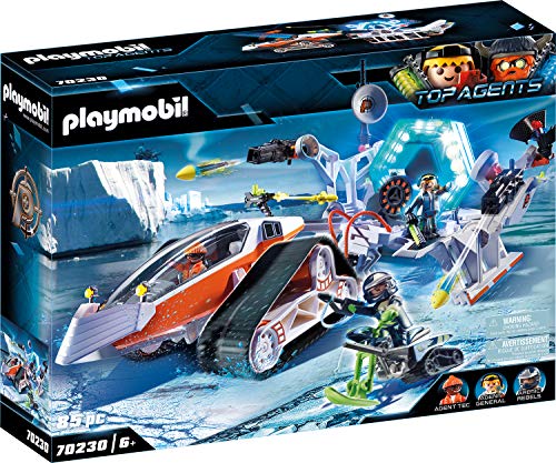 Playmobil Top Agents 70230 - Stazione di Comando con Veicolo Cingolato dello Spy Team, dai 6 anni