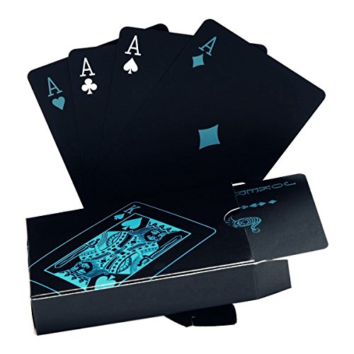 Carte da Poker, impermeabili Carte da Poker professionali in plastica nera. Un articolo di alta qualità per il piacere del poker.