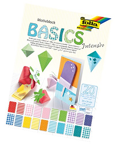 Folia 48249 – Blocco di Fogli Basics Intensiva, 20 Fogli, ca. 24 x 34 cm