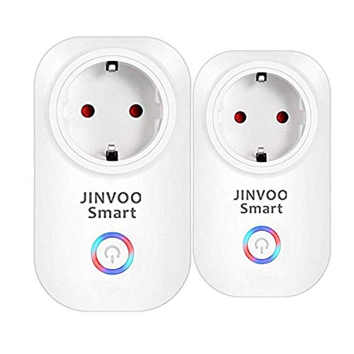 JinvooSmart Spina intelligente WiFi con telecomando e 4 prese e 2 porte di ricarica USB compatibili con Alexa e Google Home 110 * 62 * 35mm Bianco 10 watt