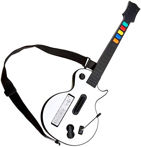 DOYO White Wii Guitar, Controller per Chitarra Wii rimovibile, Wii Guitar Hero e Rock Band Game per Chitarra Wireless