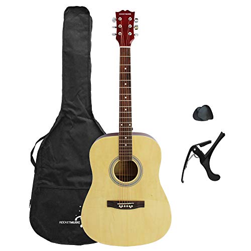 Rocket XF202AN XF serie Chitarra Acustica 4/4 Completa di Accessori