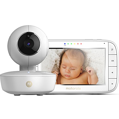 Motorola MBP 50 - Baby monitor video digitale con schermo LCD a colori da 5.0”, modo eco e visione notturna, bianco