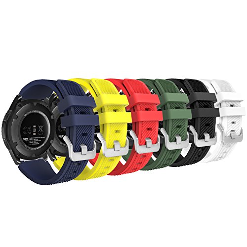 MoKo Cinturino Compatible con Galaxy Watch 3 45mm/Galaxy Watch 46mm/Gear S3 Frontier/S3 Classic/Huawei Watch GT 2 46mm/GT 2e, 22mm Braccialetto Morbido Sportivo di Ricambio in Silicone, Multicolori A