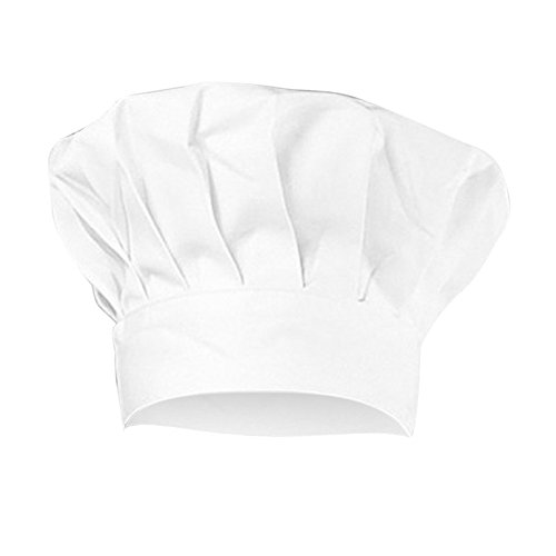 BIGBOBA Cappello da Cuoco Regolabile di Colore Bianco per Bambini, in Cotone, Accessori da Cucina per Hotel, ristoranti, Barbecue, Feste, Cotone, White, Large