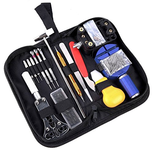 Kit di Riparazione Orologio, Cadrim 147 pezzi Strumenti di Riparazione Professionali per Barra a Molla, Kit di Attrezzi per la Sostituzione della Batteria, Vari Accessori, ecc