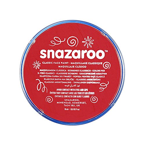 Snazaroo- Colore per Viso, Rosso Brillante, 18 ml, 1118055