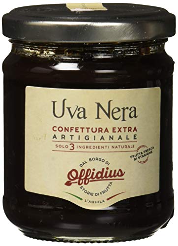 Offidius - Confettura Extra Di Uva Nera - Marmellata Con Frutta Di Prima Scelta - 220 Gr