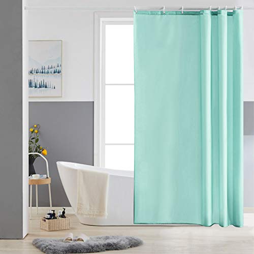 Furlinic Tende Doccia Anti-Muffa Tessuto in Poliestere Verde Tende Doccia Angolare Impermeabile Lavabile Tenda Vasca da Bagno con 8 Ganci Tenda Doccia 120x180cm.