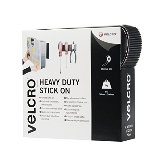 VELCRO Brand Nastro riapribile adesivo 50mm x 5m Nero