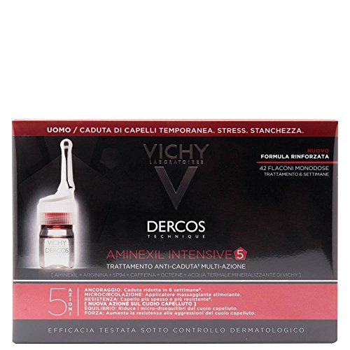 Vichy dercos aminexil clinical intensive 5 anticaduta capelli uomo 42 flaconi x6ml
