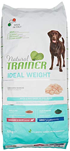 Natural Trainer Ideal Weight - Cibo per Cani Medium&Maxi Adult con Carni Bianche 12kg
