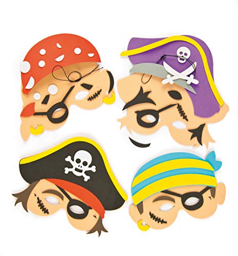 Baker Ross Kit Fai Da Te Maschera da Pirata in Spugna, Otime per Carnevale (confezione da 4)