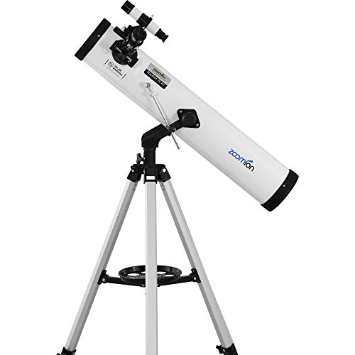 Zoomion Stardust 76/700 AZ Reflector Telescope - Telescopio astronomico con treppiede, Supporto e oculari per Bambini e Principianti dell'astronomia