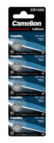 Camelion - Confezione da 5 pile a bottone CR1220 per orologi, calcolatrici e altro