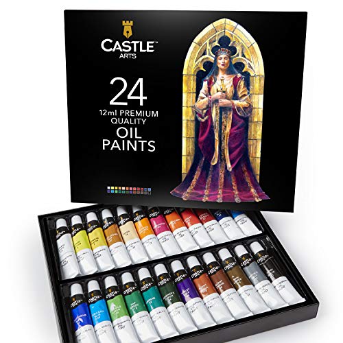 Scatola di colori a olio Castle Art Supplies per artisti o principianti - 24 colori a olio intensi - Confezione per pittura professionale