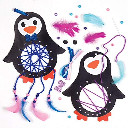 Kit Acchiappasogni Pinguino Baker Ross (confezione da 4) - Attività Creative Natalizie