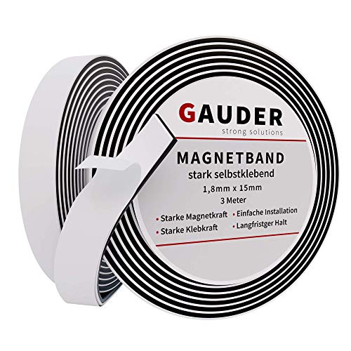 GAUDER Nastro Magnetico Autoadesivo | Banda Magnetica con Extra Forte Adesivo | Striscia Calamita