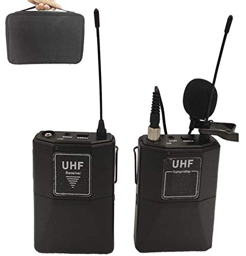 HAFOKO MC-6 UHF 16 Canali Senza Fili Lavalier Microfono Wireless Videocamera Microfono con Funzione Monitor per Fotocamera DSLR Videocamera Smartphone per Programma Ospitando Insegnamento Interview