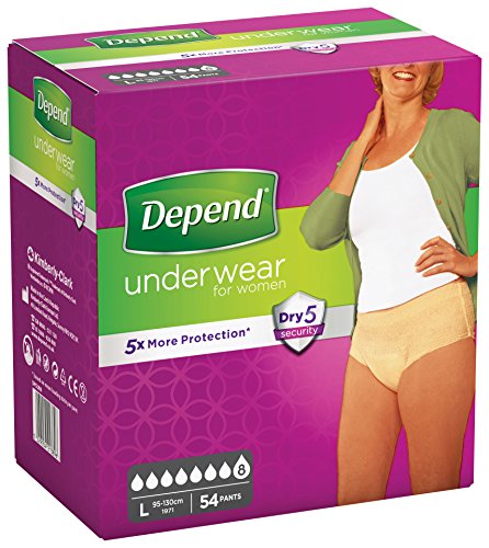 Depend Biancheria intima assorbente super taglia L donna – 54 pezzi