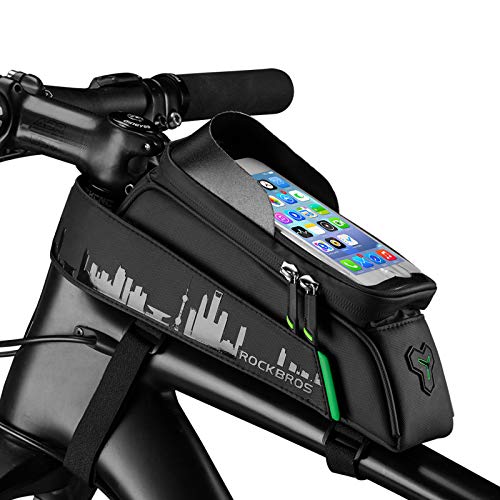 ROCKBROS Borsa da Telaio Impermeabile per Bici MTB Borsa Telaio Anteriore Impermeabile Porta Cellulare 5.8