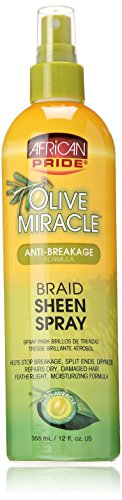 African Pride olive Miracle anti-breakage Braid Sheen spray 355 ml/12 fl. oz