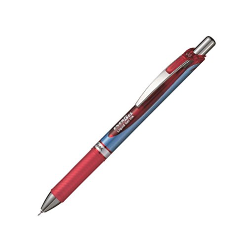 Pentel BLN75-B Roller 0.5mm Needle Tip, Blue Body with Red Accent (BLN75-B)