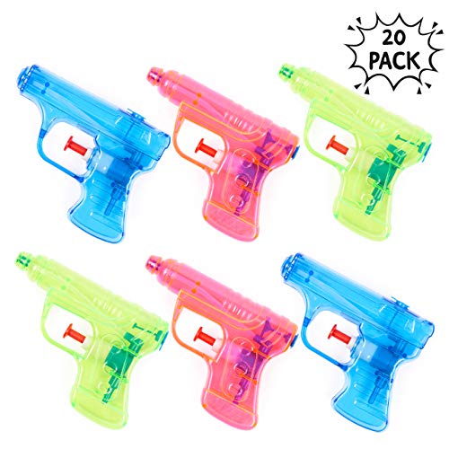 THE TWIDDLERS 20 Pistole ad Acqua in 4 Colori Assortiti | Ideali Come regalini per Le Feste di Bambini o da Portare a Mare | Halloween Festa