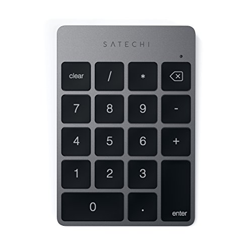 Satechi - Estensione Tastiera Numerico in alluminio, Ricaricabile, con 18 tasti, Bluetooth, Grigio