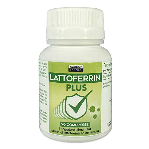 Lattofferina pura, 90 compresse | con Echinacea | Rinforza il sistema immunitario | Lattoferrina integratori | Antiossidante stimola le Difese Immunitarie | Integratore difesa immunitaria, Agocap