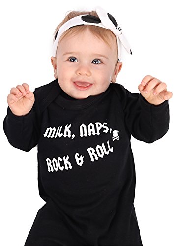 Rock, tutina per bambini o ragazze | New Cool Milk, NAPS, Rock & Roll/Metal Baby Baby Baby Shower, abbigliamento neonato o regalo di 1° compleanno | Baby Moo's UK (0-3 mesi)