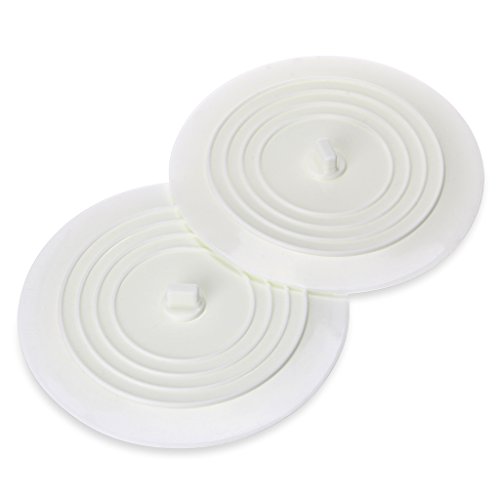 Btsky 2 confezione 15,2 cm universale gomma di silicone – Tappo vasca tappo di copertura per la cucina lavandino vasca di scarico, viaggio in silicone gomma tappo di scarico, bianco