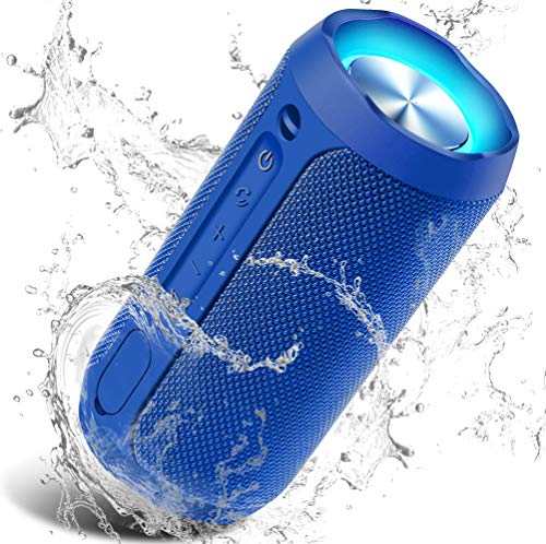 Cassa Bluetooth, COOCHEER Altoparlante Bluetooth Portatili 24W con Luce per Feste, Waterproof IPX7 con Microfono, Fino a 20h di Autonomia,TWS Audio Stereo 360 per Smartphone(Blu)