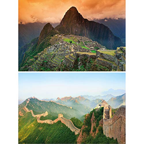 GREAT ART Set di 2 Poster XXL – Monumenti Culturali – Machu Picchu & Grande Muraglia Cinese Cina Perù Asia Sud America Foto Poster Decorazione da Parete Murale (140 x 100cm)