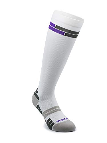 Relaxsan 800 Sport Socks (Bianco/Viola, 4L) – Calze sportive compressione graduata Fibra Dryarn massime prestazioni