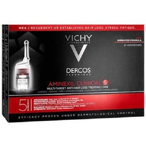 Dercos Vichy Aminexil Intensive Anticaduta Uomo, 21 Flaconi da 6 ml - 126 ml
