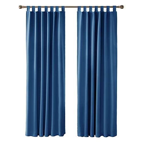 Deconovo Tende Oscuranti Termiche Isolanti per Interni Tende Cameretta Bambini Opache Coprente Elegante con Passanti per Casa Moderne 140x210 CM Blu Acciaio 2 Pannelli