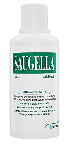 Saugella, Protezione Attiva, Detergente per L'igiene Intima, a Base di Thymus Vulgaris, 500 ml