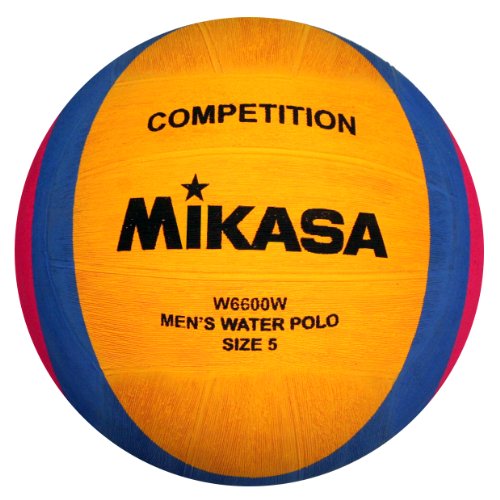 MIKASA 1211 - Pallone da pallanuoto W6600W, Colore Giallo/Blu/Rosa