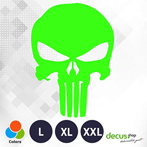 Decus Punisher Skull L 0287 (Neon Verde) // Adesivo OEM JDM Style Vinyl Transfer