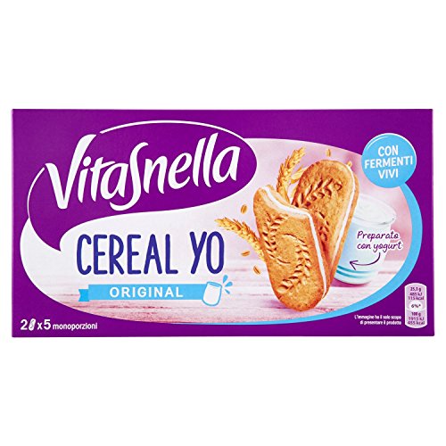 VitaSnella - Biscotti Cereal-Yo, ai cereali, con fermenti vivi e fibre - 6 confezioni da 5 monoporzioni [30 monoporzioni]